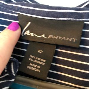 Lane Bryant Tops - Navy/white pinstripe Lane Bryant button down shirt Lane Bryant Tops - Navy/white pinstripe Lane Bryant button down shirt